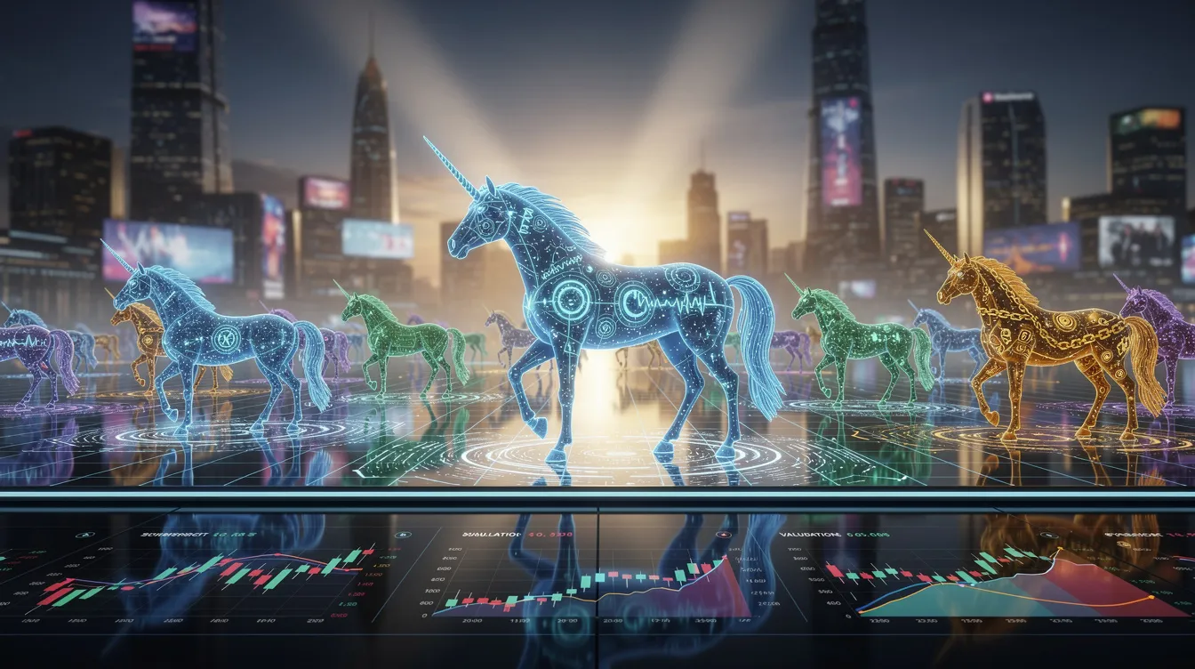 2026'da unicorn statüsüne ulaşan girişimlerin grafiksel dağılımı ve genel görünüm.