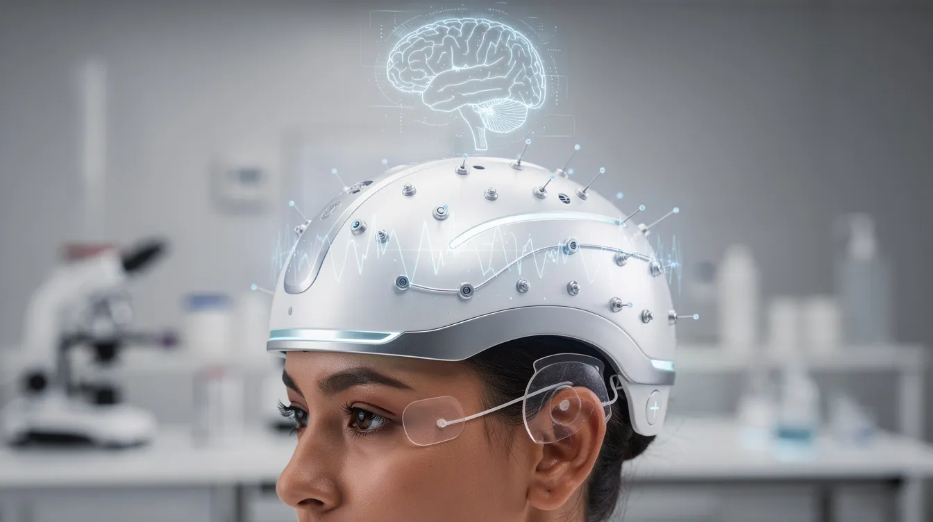Brain2Qwerty v2 başlığı takan bir kullanıcının beyin sinyallerinin ekrana dönüşmesi