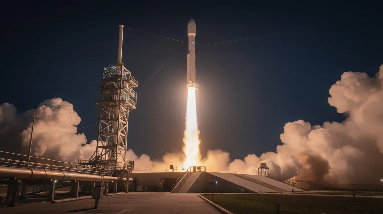 Falcon 9 roketinin Cape Canaveral'dan gece fırlatılışı