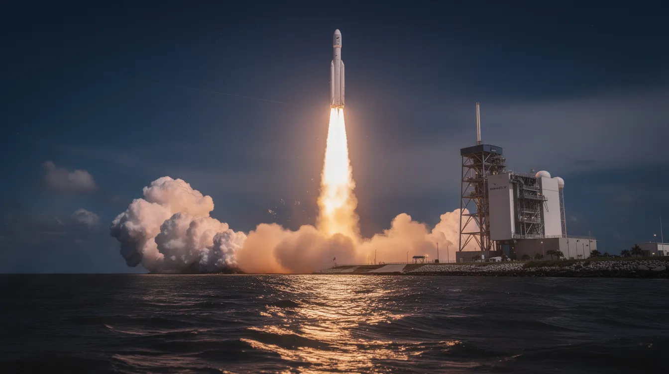 Falcon 9'un Cape Canaveral'dan SXM-11 uydusuyla gece fırlatılışı