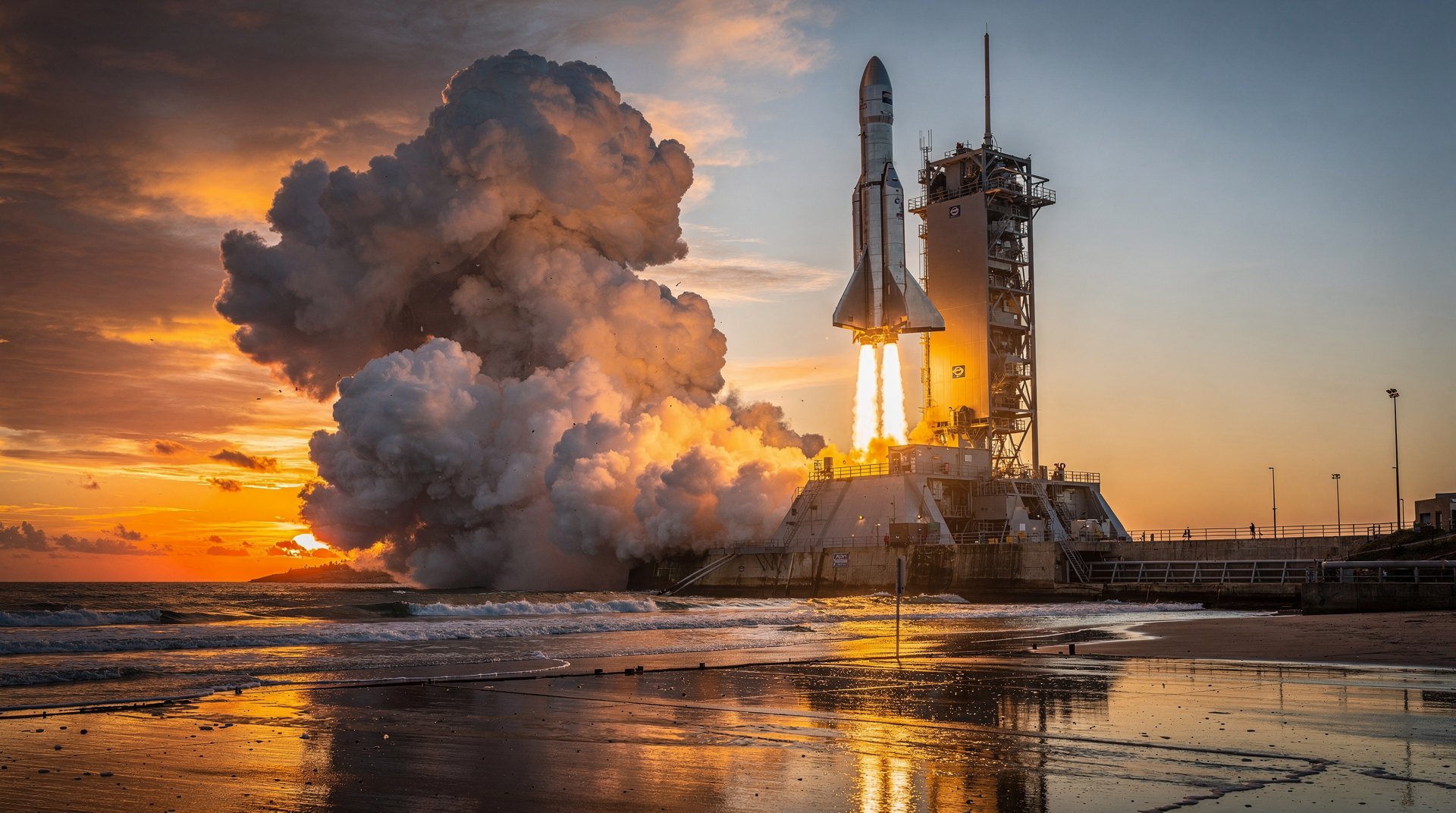 SpaceX Starship V3 roketinin Starbase fırlatma rampasından kalkış anı