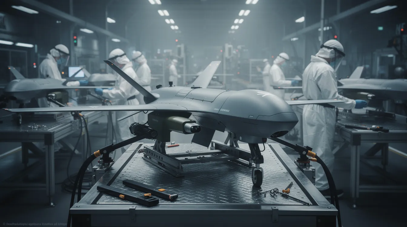 Stark Defence'in Almanya'da üretilen Virtus gözetleme drone'u, montaj hattında son testlerden geçerken