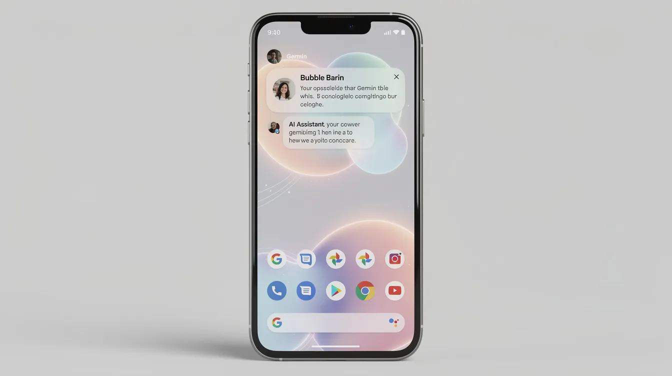 Android 17 işletim sisteminin yeni Bubble Bar çoklu görev arayüzü ve Gemini yapay zeka özellikleri